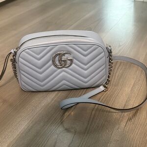 Gucci Women's Light Blue Chevron Crossbody Bag